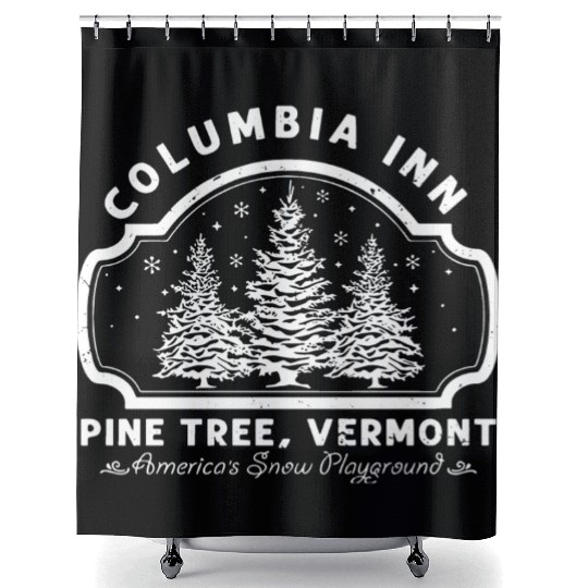 Columbia Inn Pine Tree Vermont White Christmas Shower Curtains