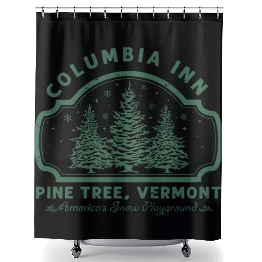 Columbia Inn Pine Tree Vermont White Christmas Shower Curtains
