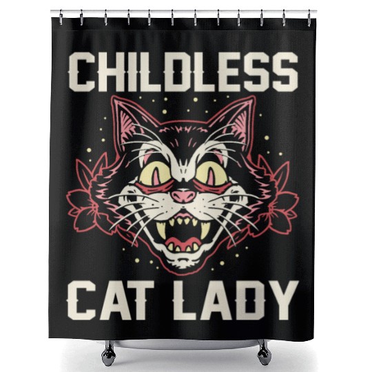 Childless Cat Lady Shower Curtains