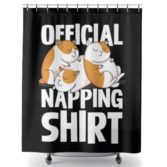 Official Napping Shower Curtains Guinea Pig Lovers Cozy Nap
