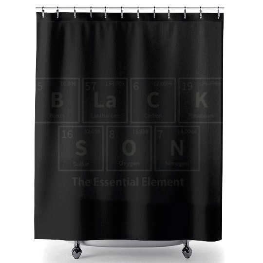 Black Son: The Essential Element - Periodic Table Shower Curtains