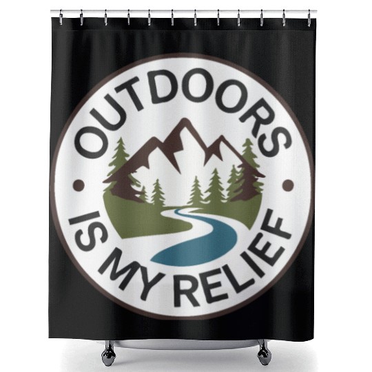 Outdoors is my Relief - Hiking for Mental Health Shower Curtains