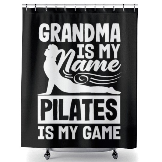 Grandma Pilates Is My Game Statement Shower Curtains