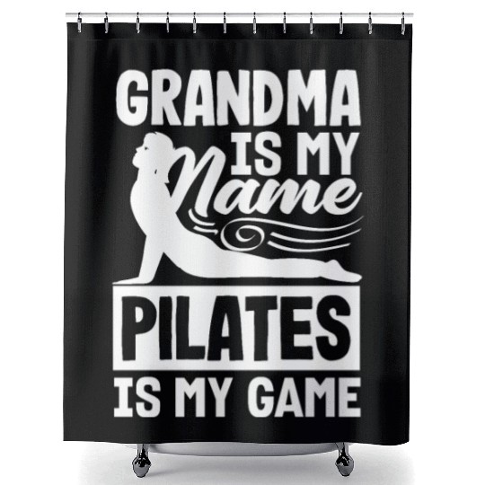 Grandma Pilates Is My Game Statement Shower Curtains