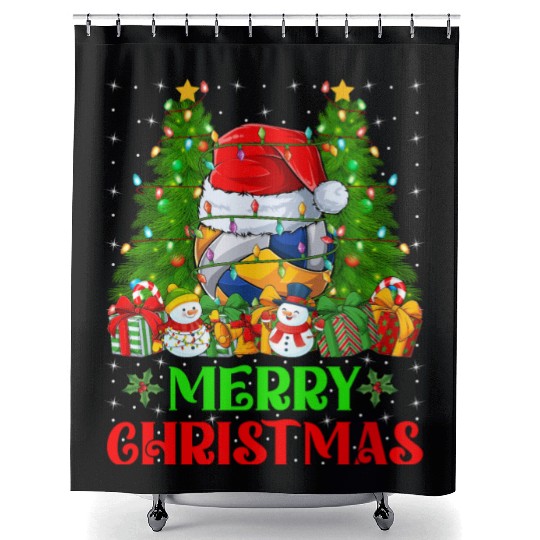 Volleyball Christmas Shower Curtains