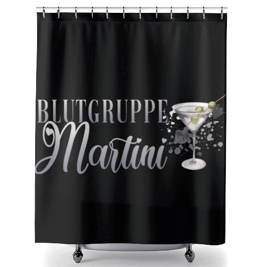 Blutgruppe Martini Cocktail Bartender Shower Curtains