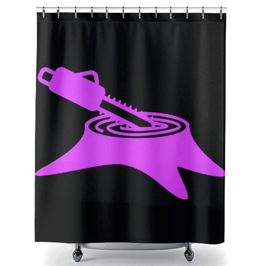 Chainsaw Tree Felling Lumberjack Forest Stump Wood Shower Curtains