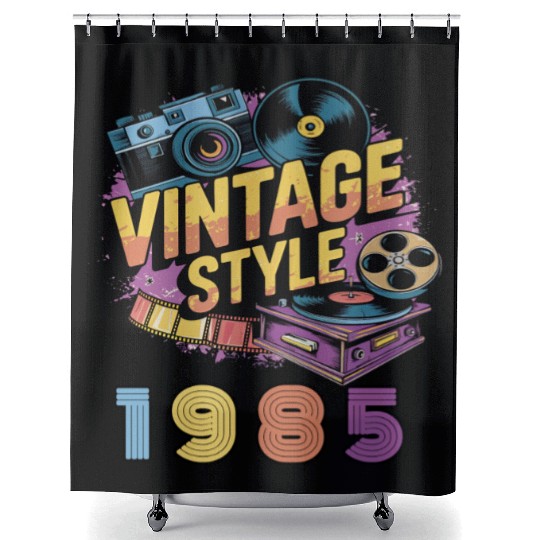 vintage style 1985 Shower Curtains