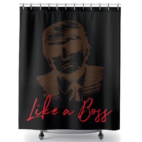 Like A Boss President Trump With Sunglasses Shower Curtains