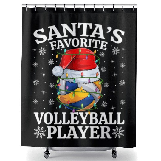 Santa's Favorite Volleyball Player Shower Curtains