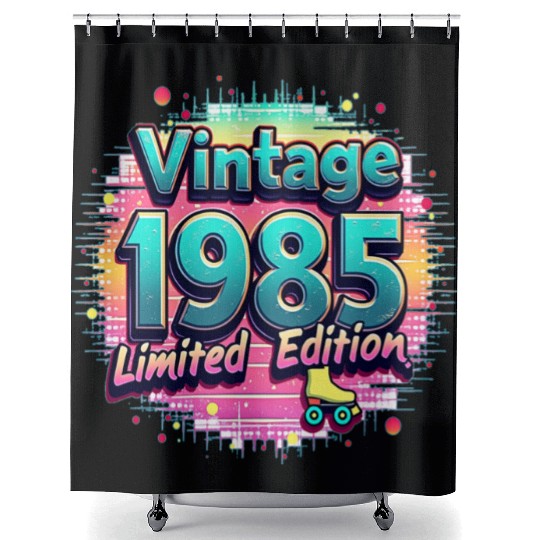 vintage 1985 limited edition Shower Curtains