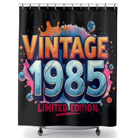 vintage 1985 limited edition Shower Curtains