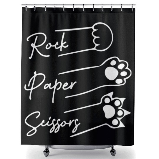 Rock Paper Scissors Cute cat lover Shower Curtains
