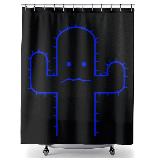 Cactus Face Fear Sad Spines Desert Funny Cacti Fun Shower Curtains