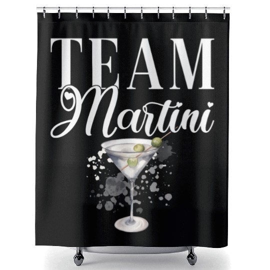 Team Martini Cocktail Bartender Shower Curtains
