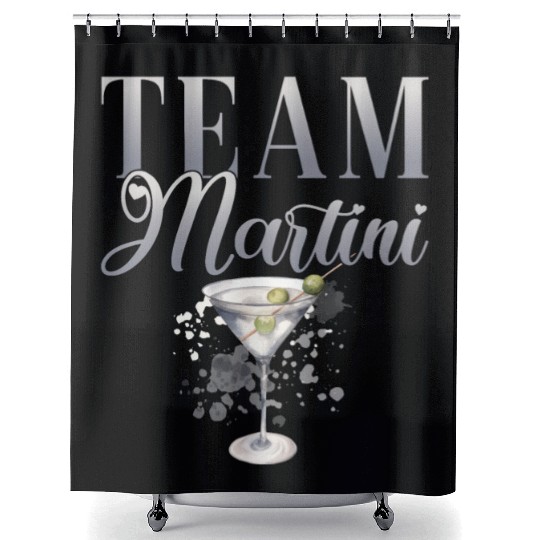 Team Martini Cocktail Bartender Shower Curtains