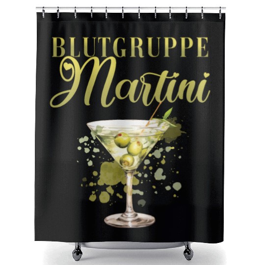 Blutgruppe Martini Cocktail Bartender Shower Curtains