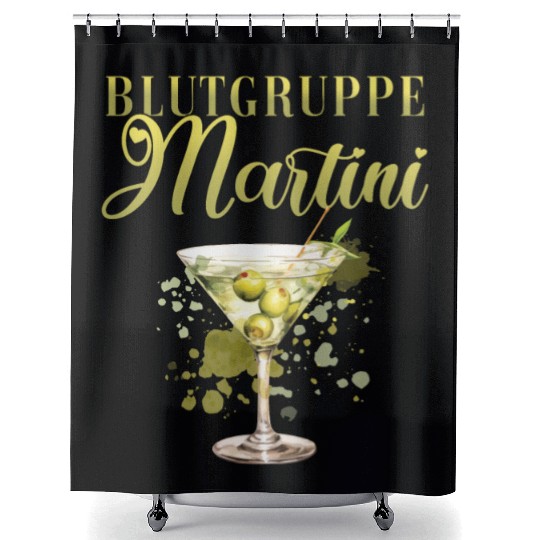 Blutgruppe Martini Cocktail Bartender Shower Curtains
