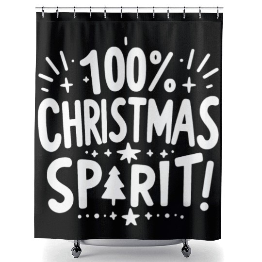 100% Christmas Spirit Shower Curtains