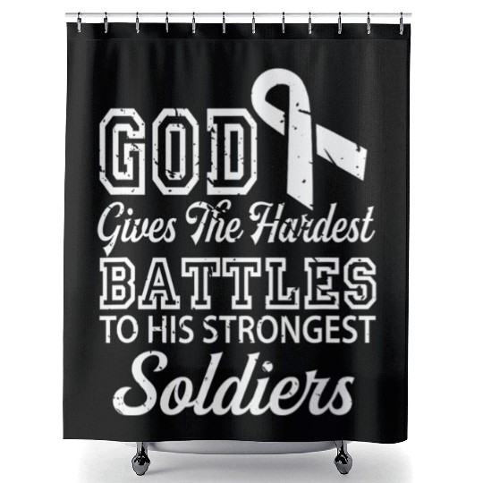 Jesus Prayer Lung Cancer Warrior Lung Cancer Shower Curtains