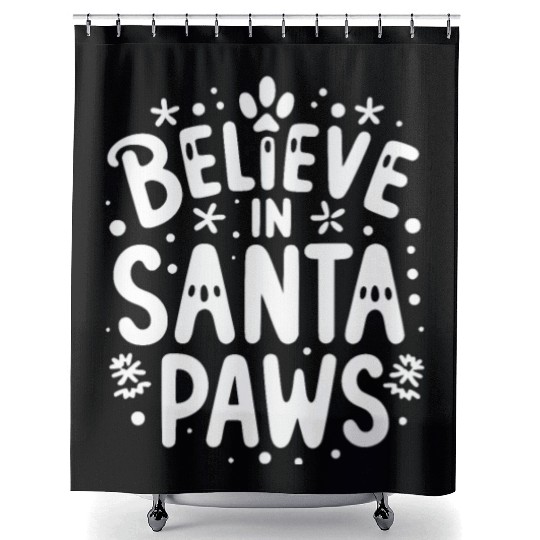 Believe in Santa Paws Shower Curtains