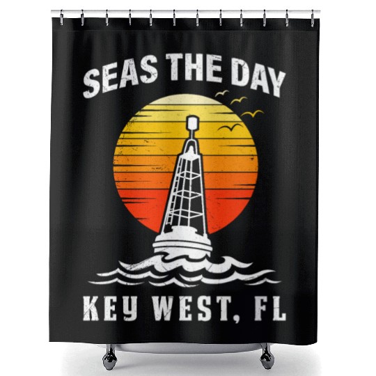 Key-West SEAS THE DAY KEY-WEST SEAS Yachting Shower Curtains