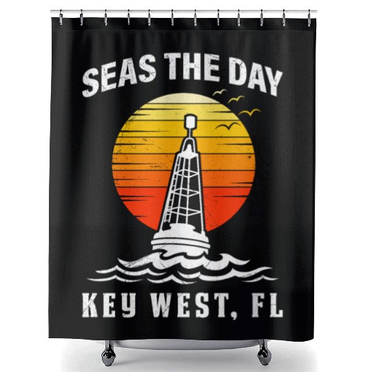 Key-West SEAS THE DAY KEY-WEST SEAS Yachting Shower Curtains