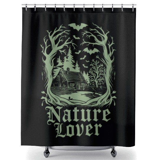 Nature Lover Dark Cottagecore Enchantment Shower Curtains