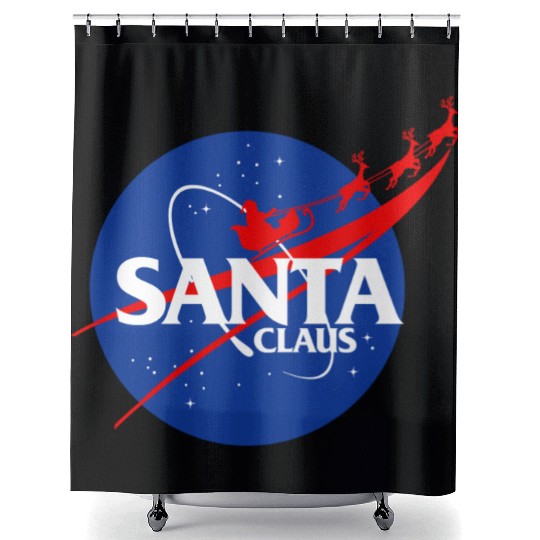 Santa claus funny parody nasa Shower Curtains
