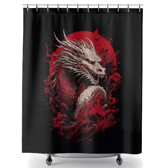 Japanese Dragon, Ghostly Shower Curtains