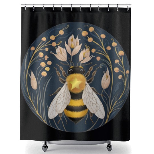 Golden Harvest Honey Bee Shower Curtains