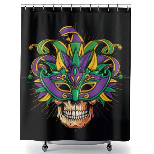 Sugarskull Mask Festival Parade Mardi Gras Shower Curtains