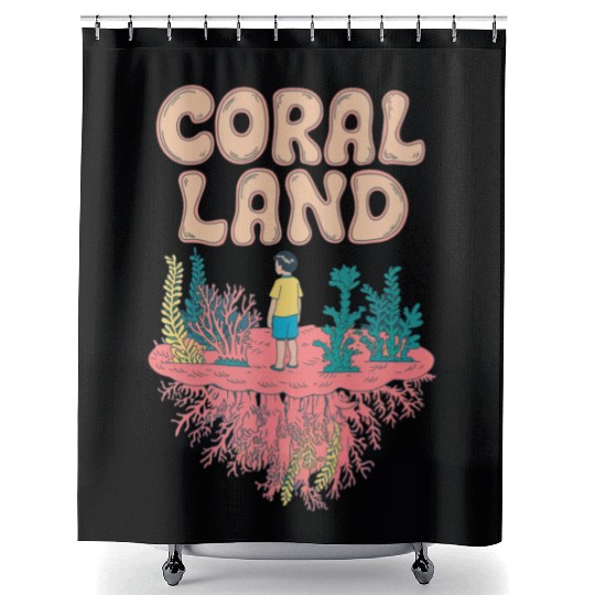 Rainbow Coral Land Shower Curtains