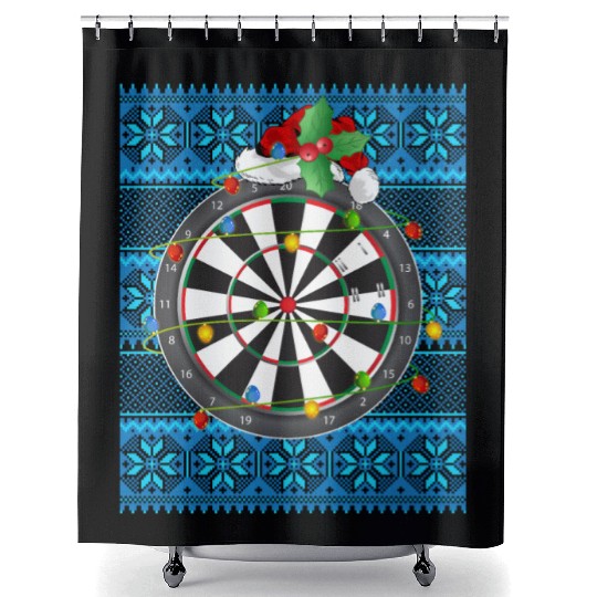 Darts Christmas Lights Shower Curtains