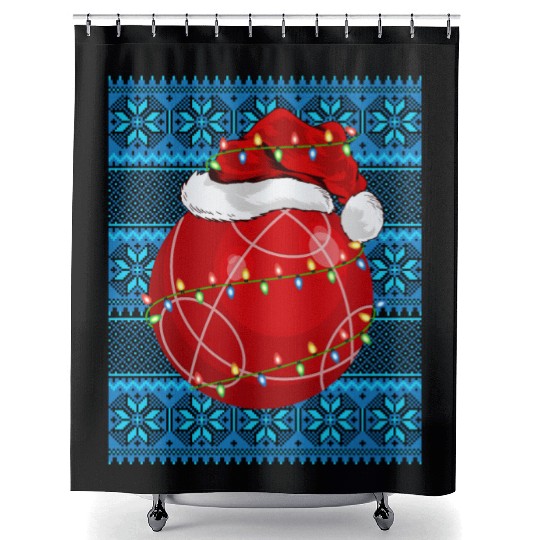 Bocce Ball Christmas Lights Shower Curtains
