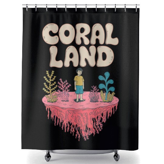 Rainbow Coral Land Shower Curtains