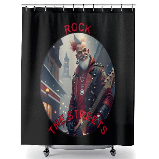 Rock the Streets - Punk Rock Rebel Art Shower Curtains