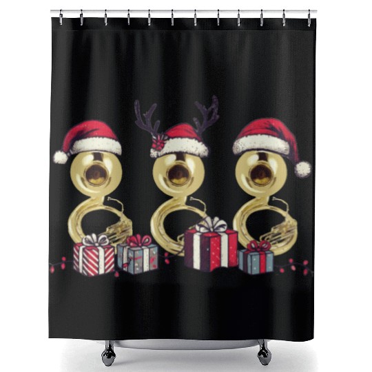 Sousaphone Christmas Orchestra Brass Band Shower Curtains