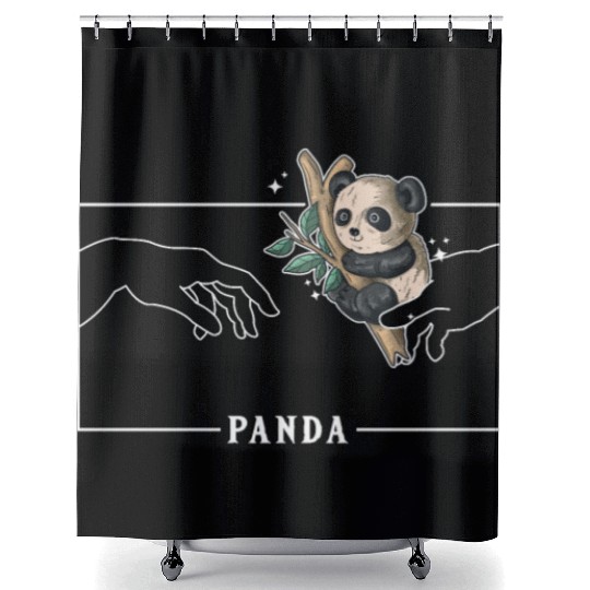 Michelangelo Creation of Adam Panda Friend Lover Shower Curtains