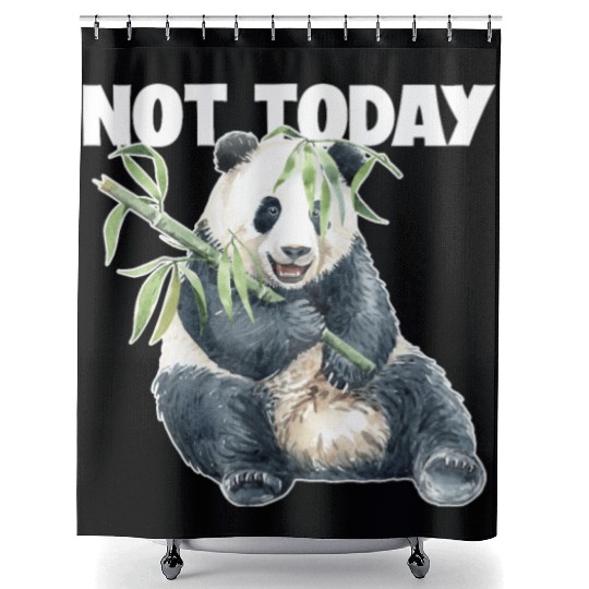 Not Today Panda Bear Ailuropoda Melanoleuca Giant Shower Curtains