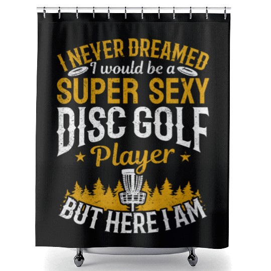 Disc Golfing - Super Sexy Disc Golf Player Shower Curtains