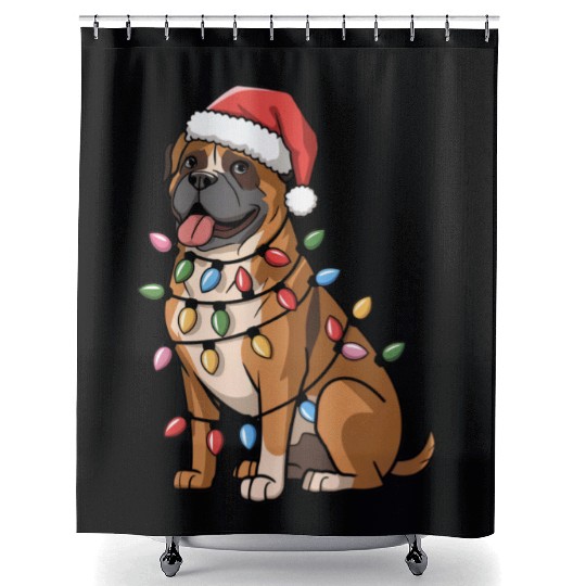 Cane Corso Christmas Lights Xmas Dogs Gifts Shower Curtains