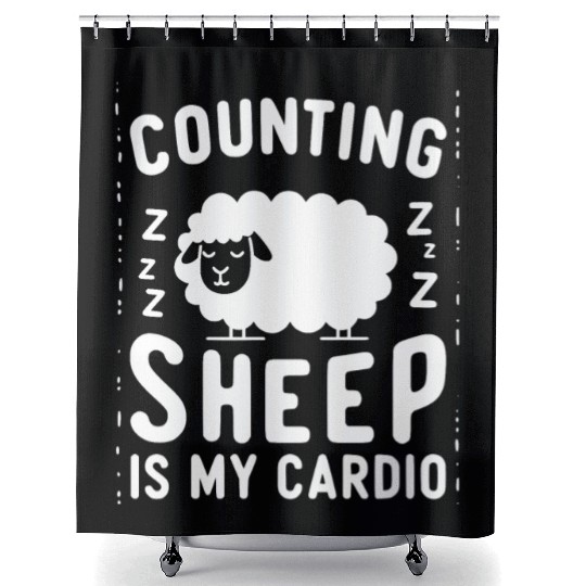 Counting Sheep is My Cardio Shower Curtains
