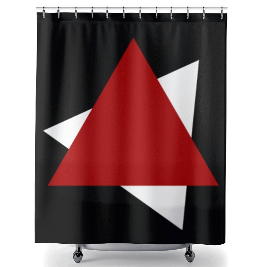 White and Red Triangle Shower Curtains