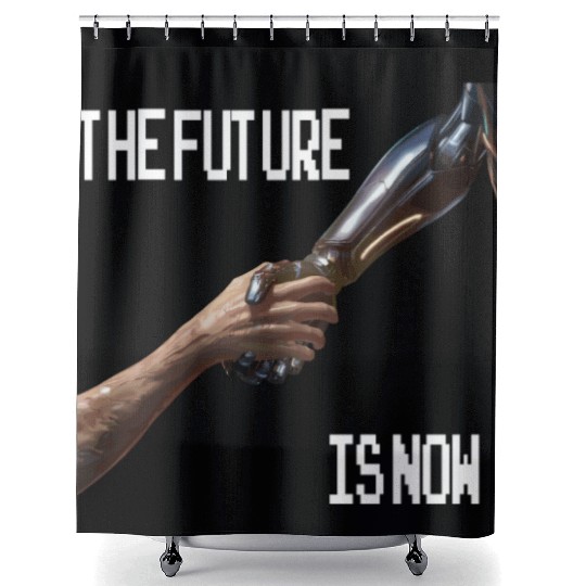 The Future is now Robot Robotic Science AI Shower Curtains