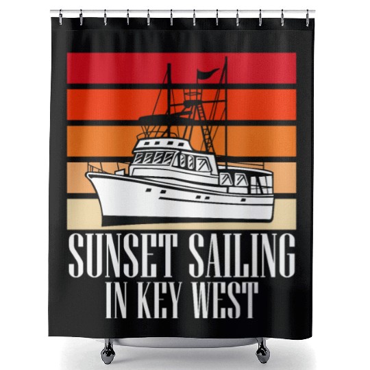 Florida SUNSET SAILING IN KEY-WEST Sunshine-State Shower Curtains