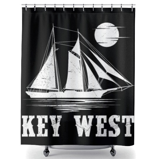 KEY-WEST FLORIDA Sailing Sunshine-State West Keys Shower Curtains