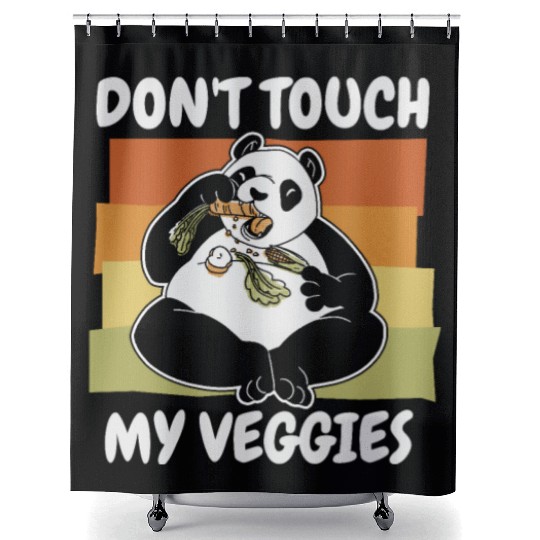 Don't Touch My Veggies Panda Bear Friend Lover Shower Curtains