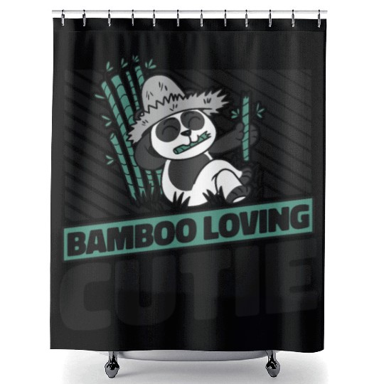 Bamboo Loving Cutie Panda Bear Friend Giant Panda Shower Curtains