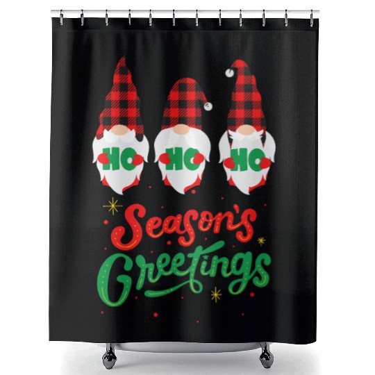 Seasons Greeting With Nome Shower Curtains